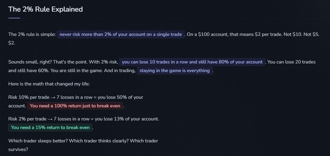 Real Trading Examples